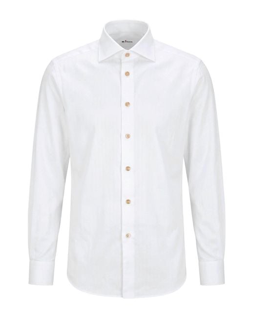 Kiton White Shirt Cotton for men