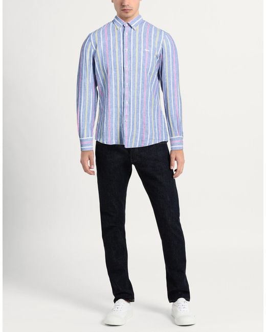 Harmont & Blaine Blue Shirt Linen for men