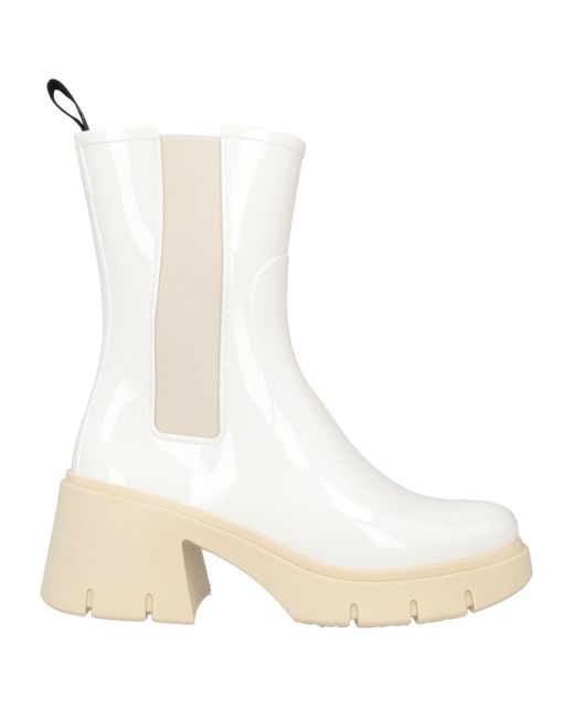 Lemon Jelly White Ankle Boots