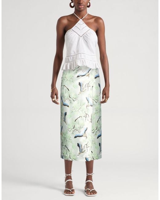 WEILI ZHENG Green Maxi Skirts