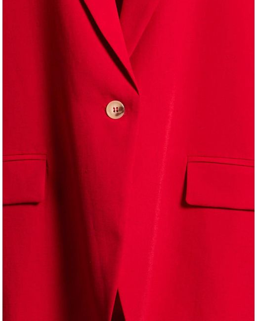 MSGM Red Blazer Viscose, Linen