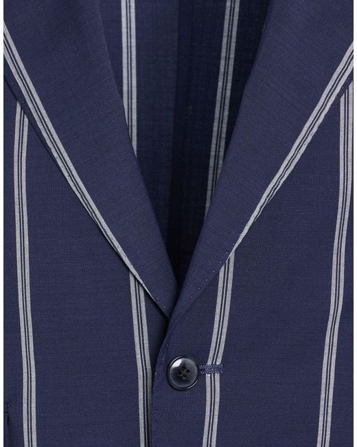 Lubiam Blue Suit Virgin Wool, Elastane for men