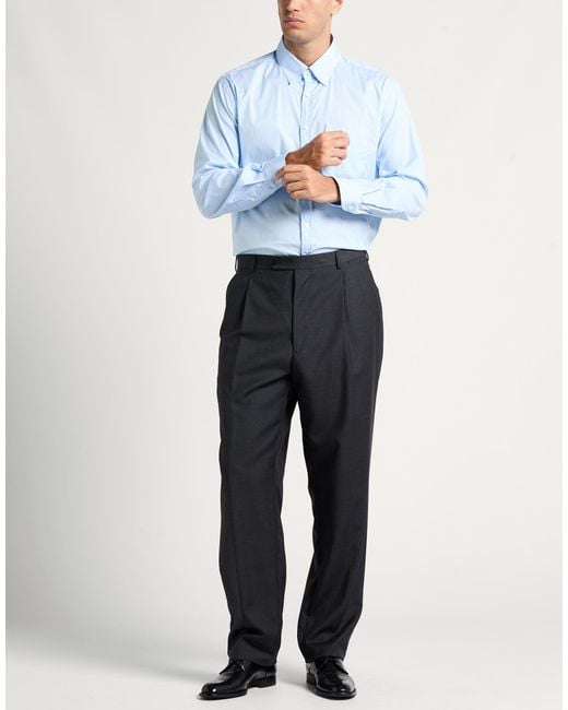 Xacus Blue Shirt Cotton, Elastane for men