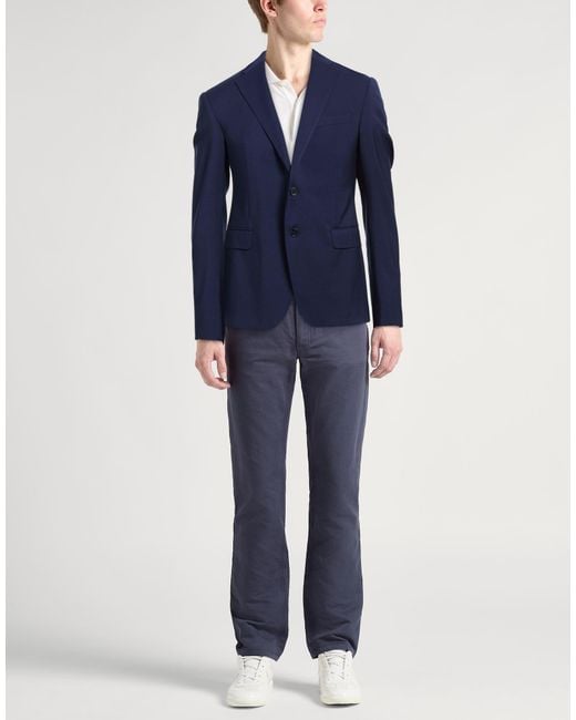 Emporio Armani Blue Blazer Virgin Wool for men