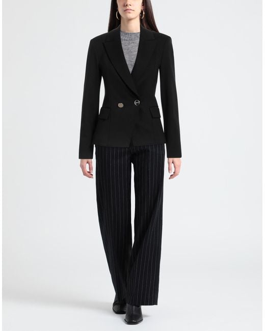 Liu Jo Black Blazer Viscose, Polyamide, Elastane