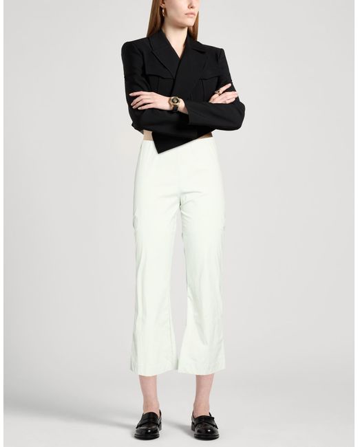 Liviana Conti White Pants Cotton, Polyamide, Elastane
