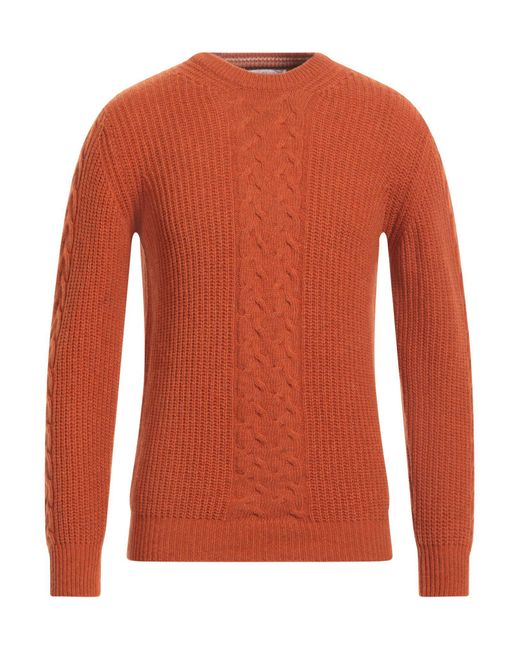 Grey Daniele Alessandrini Orange Daniele Alessandrini Rust Sweater Wool, Polyamide for men