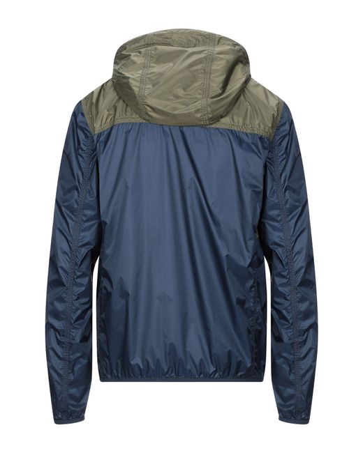 Woolrich Hooded Jacket In Green And Blue for men