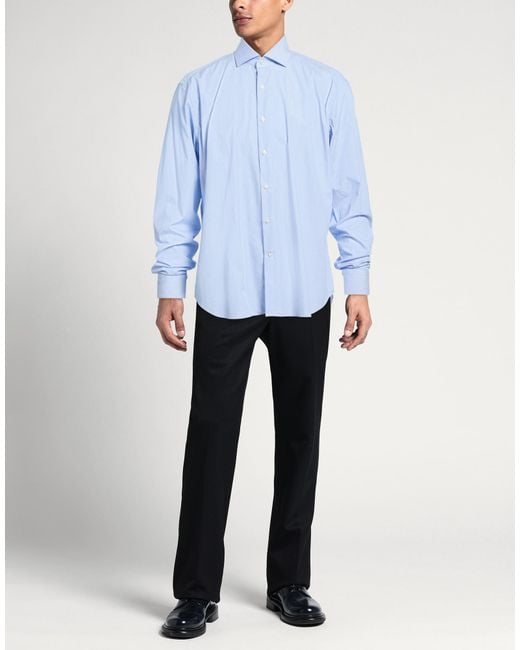 Ghirardelli Blue Shirt Cotton for men