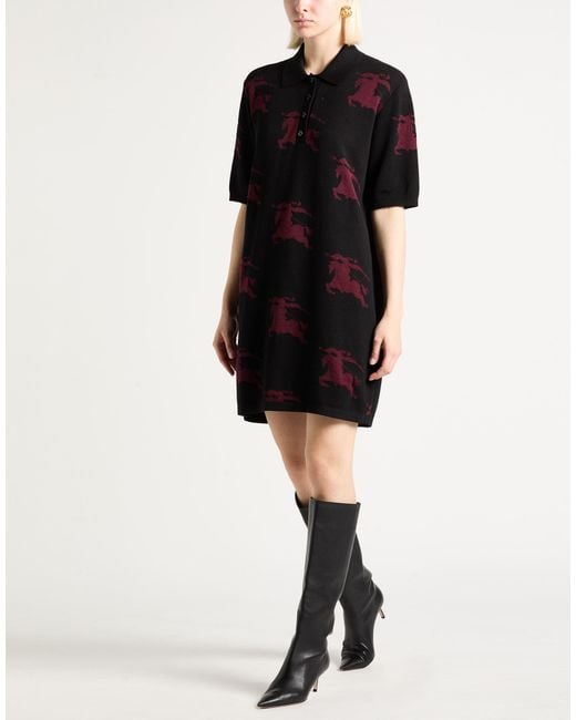 Burberry Black Mini Dress Cotton, Silk