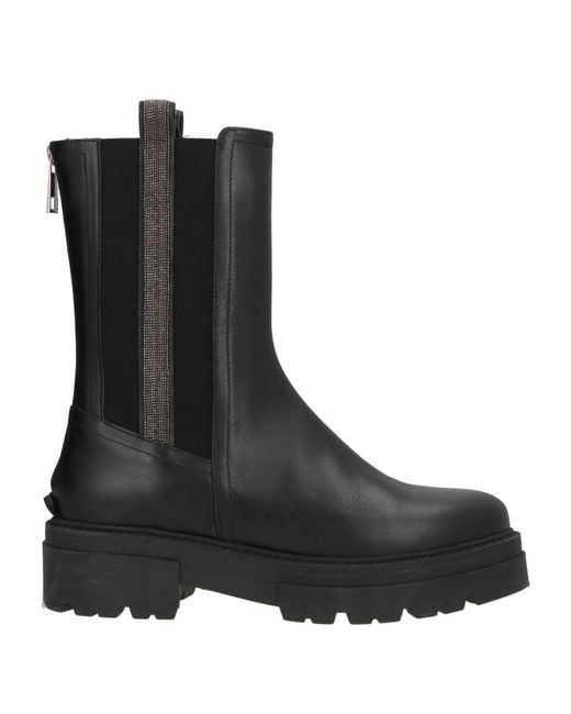 Fabiana Filippi Black Ankle Boots Leather