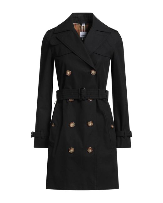 Burberry Black Overcoat & Trench Coat Cotton