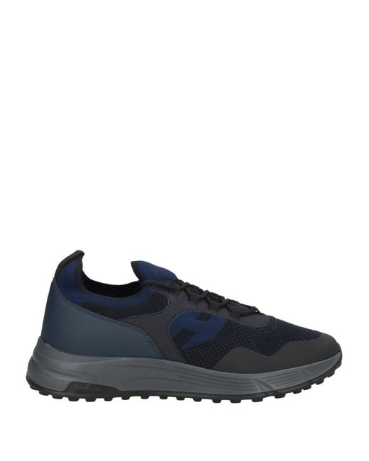 Hogan Blue Sneakers Leather, Textile Fibers for men