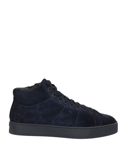 Santoni Blue Midnight Sneakers Leather for men