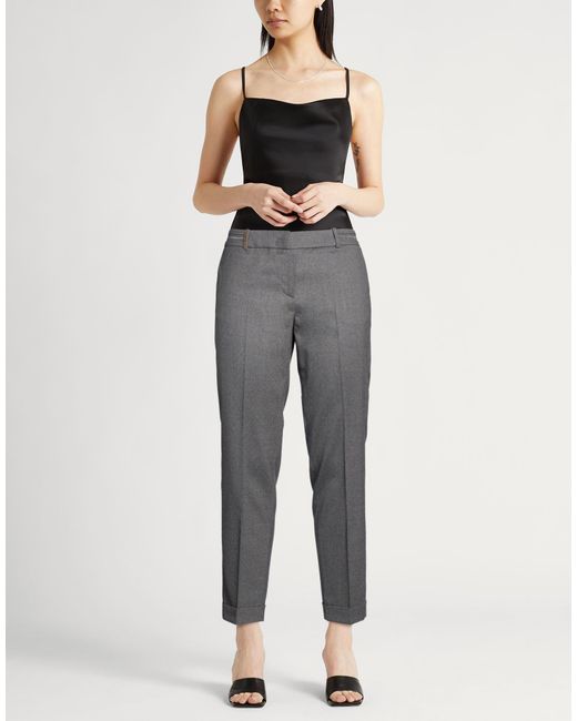 Peserico Gray Pants Wool, Polyester, Elastane