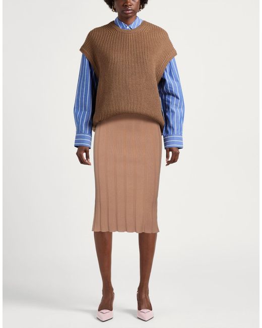 Blugirl Blumarine Brown Midi Skirt