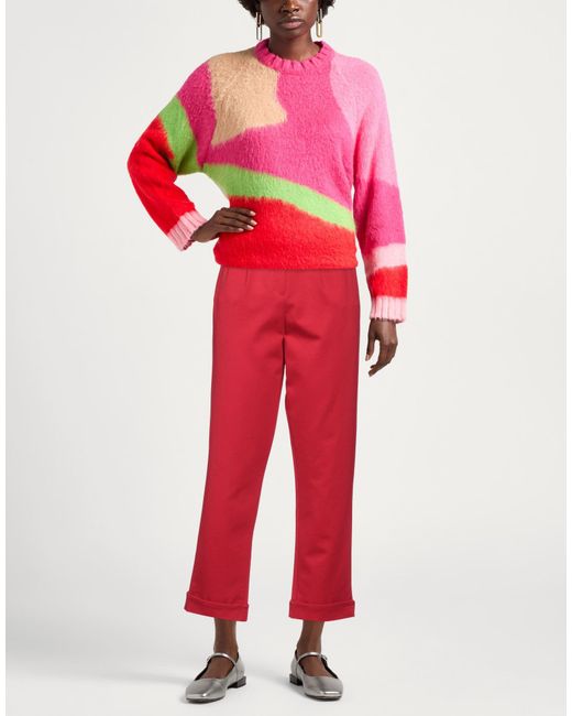 Dixie Red Pants Viscose, Polyamide, Elastane