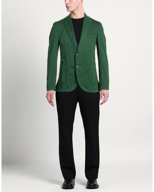 MULISH Green Blazer Cotton, Elastane for men
