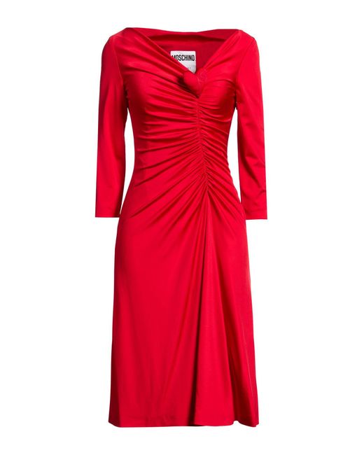 Moschino Red Midi Dress Viscose, Elastane