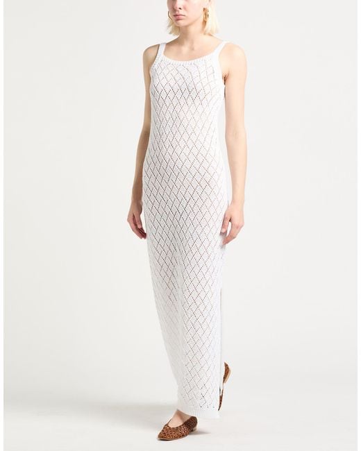 Eleventy White Maxi Dress Cotton