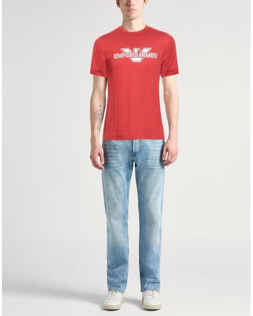 Emporio Armani Red T-shirt for men