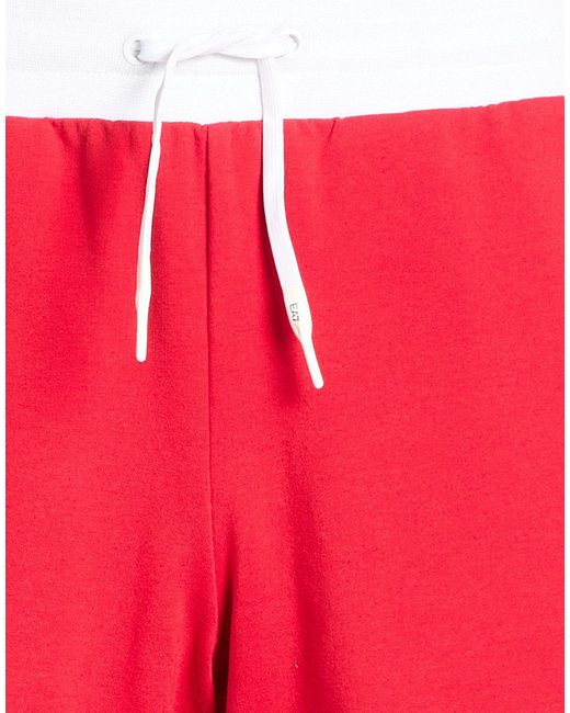 EA7 Red Shorts & Bermuda Shorts Cotton, Polyester, Elastane for men