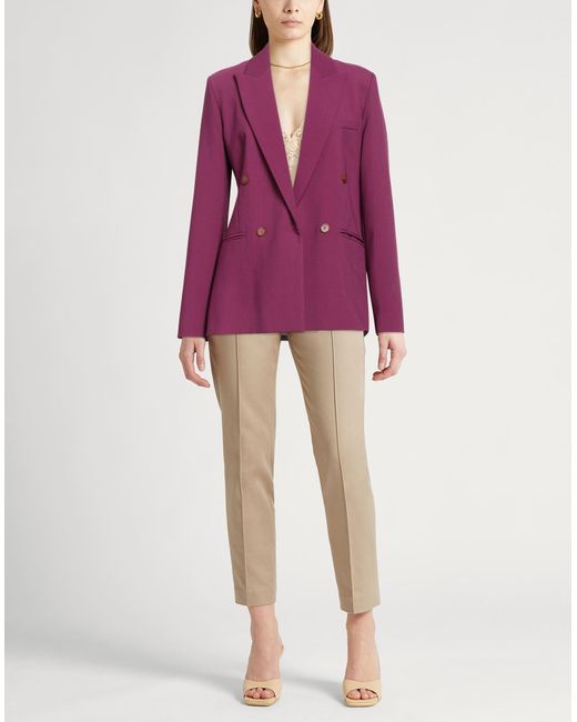 Alysi Purple Chocolat Mauve Blazer Polyester, Viscose, Elastane, Wool, Acetate