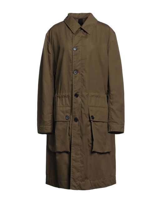 MHL by Margaret Howell Green Overcoat & Trench Coat Cotton, Polyamide