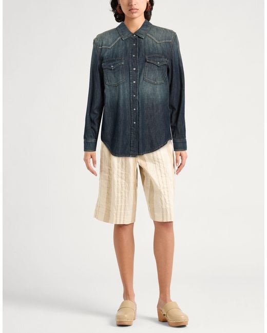 Dondup Blue Denim Shirt Cotton