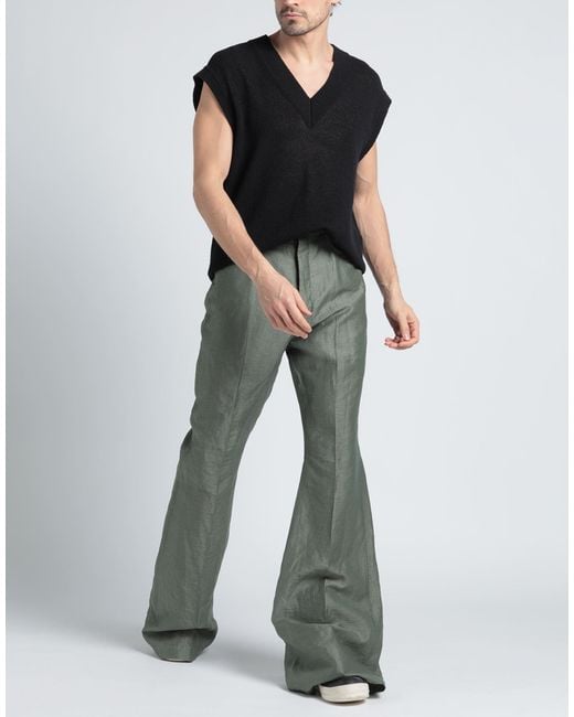 Rick Owens Gray Pants Linen, Polyamide for men