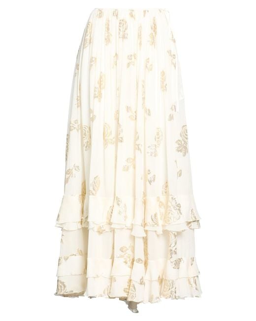 Chloé White Maxi Skirt Silk, Polyester