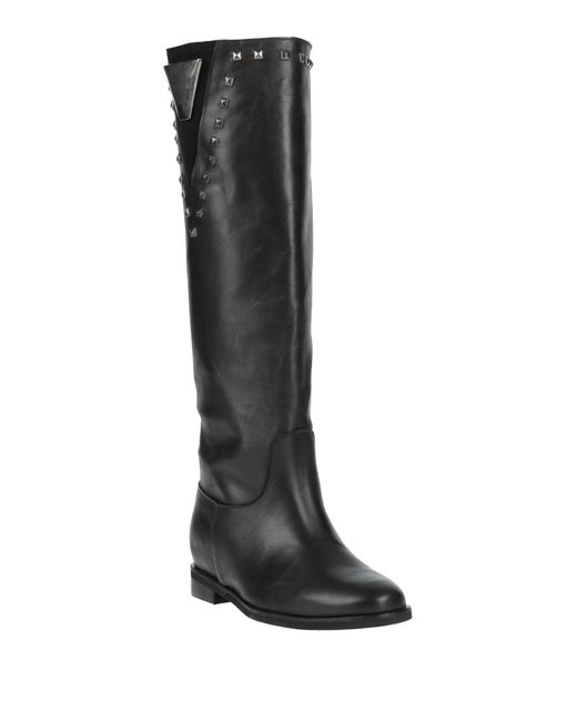 Divine Follie Black Boot Leather