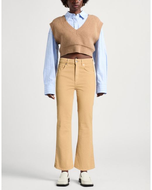 Grifoni Natural Camel Pants Cotton, Elastane