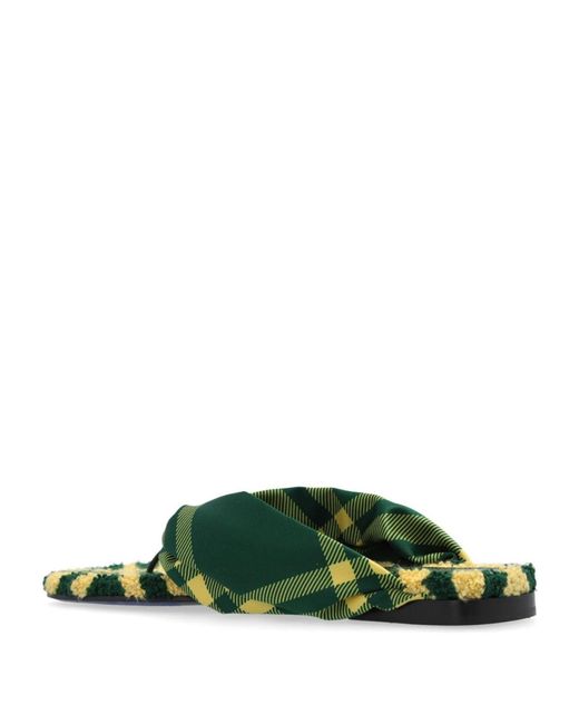 Sandalias de dedo Burberry de color Green