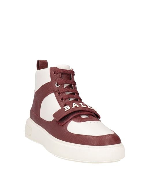 Bally Brown Burgundy Sneakers Cow Leather for men