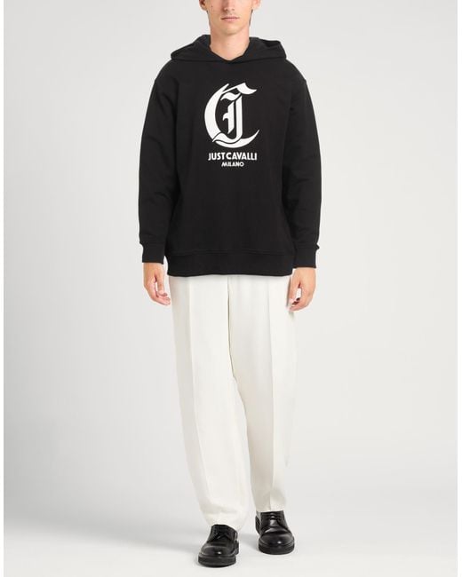 Just Cavalli Black Sweatshirt Cotton for men