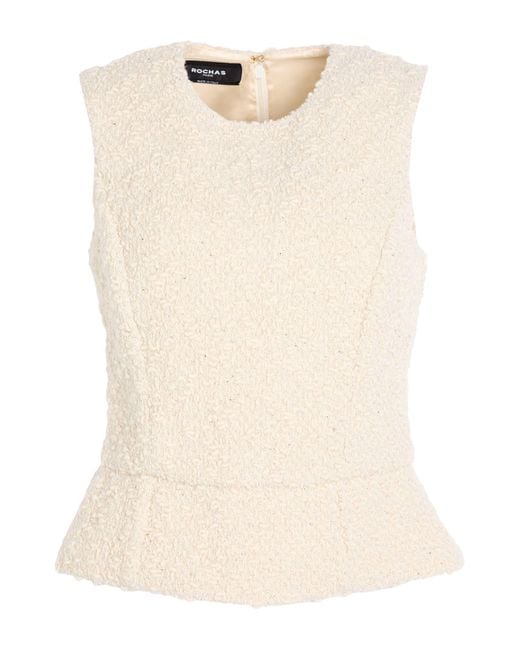 Rochas Natural Cream Top Virgin Wool, Wool, Mohair Wool, Polyamide