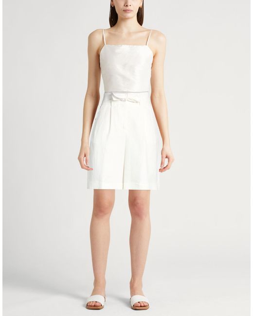 Peserico White Shorts & Bermuda Shorts Linen