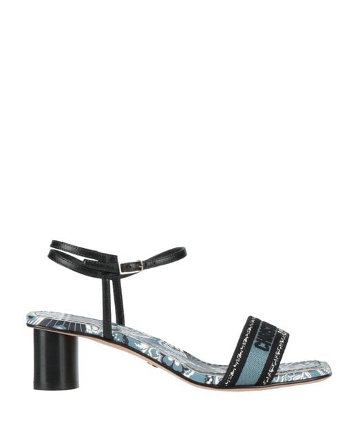 Dior Metallic Sandals Leather, Textile Fibers