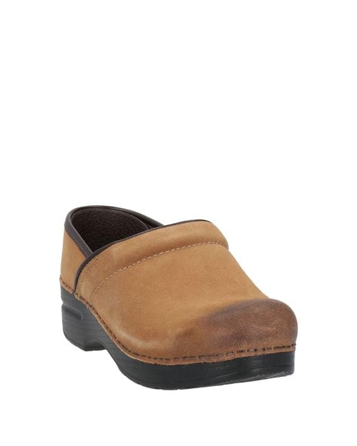 Dansko Brown Camel Mules & Clogs Leather