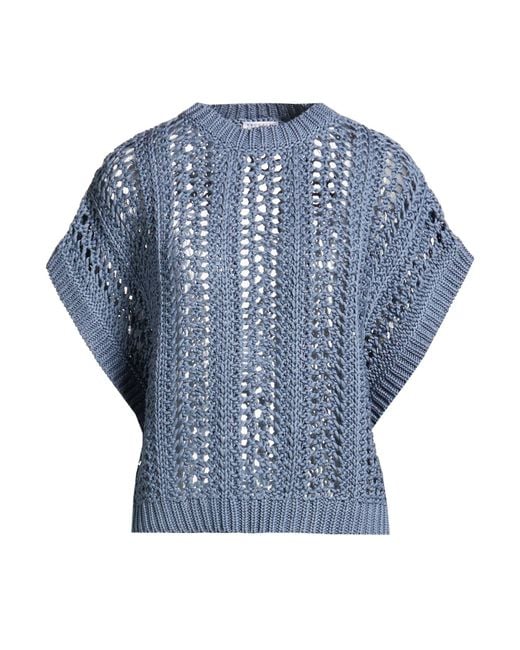 Brunello Cucinelli Blue Sweater Cotton