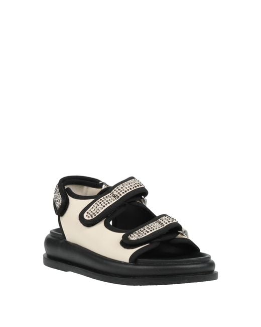 Baldinini Black Cream Sandals Leather