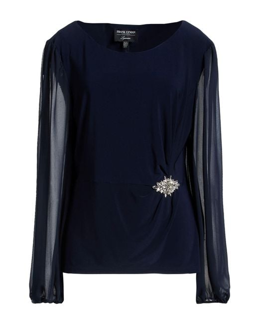 FRANK LYMAN Blue Top Polyester, Elastane