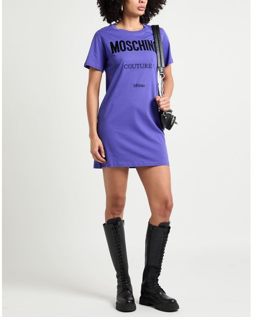 Moschino Blue Couture Mini Dress Cotton