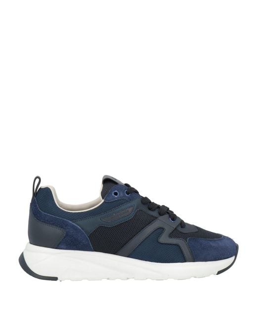 Jacob Cohen Blue Sneakers Textile Fibers, Leather for men