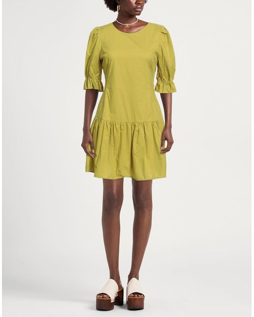 Manila Grace Yellow Mini-Kleid