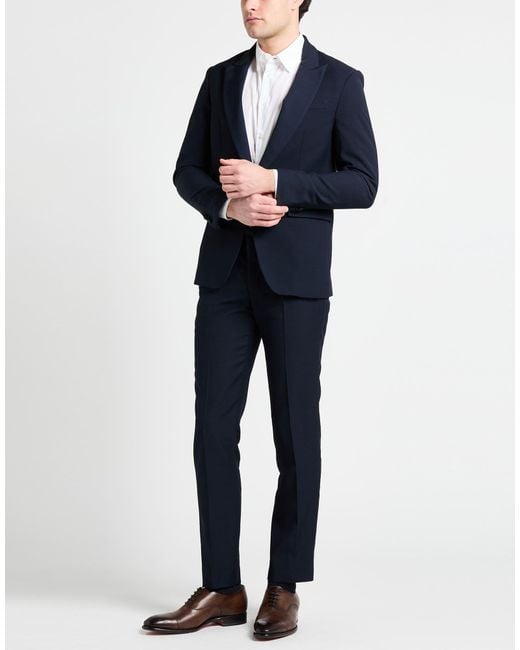 Grifoni Blue Suit Viscose, Virgin Wool, Elastane for men