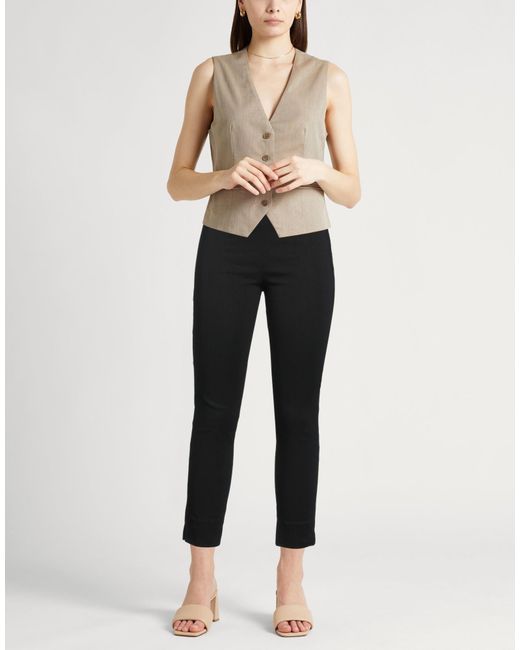 Malloni Black Pants Linen, Cotton, Polyamide, Elastane