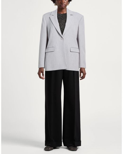 Patrizia Pepe Gray Blazer Polyester, Viscose, Elastane