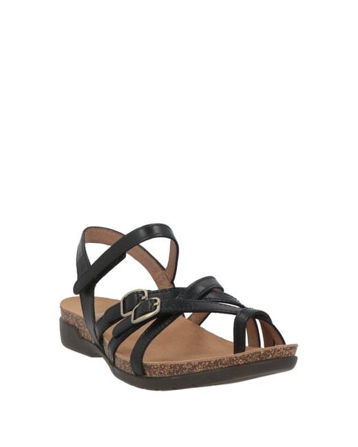 Dansko Black Thong Sandal Leather